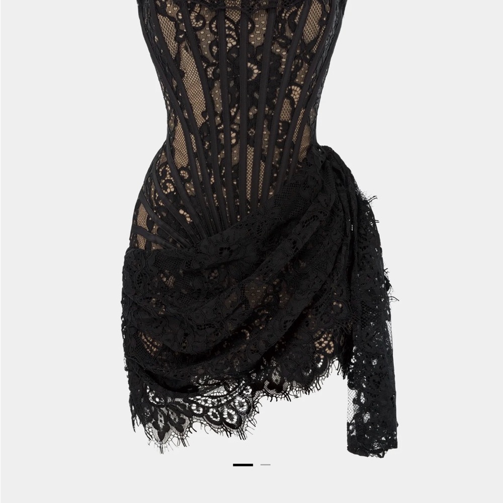Elegant Black Lace Mini Dress